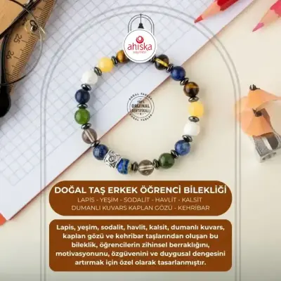 Erkek Öğrenci Doğal Taş Bileklik - 1