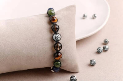 Erkek Öğrenci Doğal Taş Harfli Bileklik - Osmanlı Doğaltaş