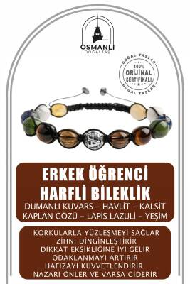 Erkek Öğrenci Doğal Taş Harfli Bileklik - 2