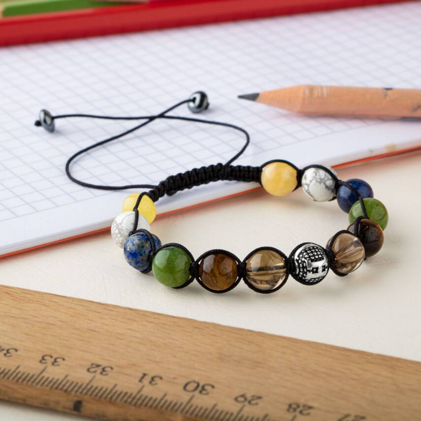 Erkek Öğrenci Doğal Taş Harfli Bileklik - 2