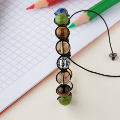 Erkek Öğrenci Doğal Taş Harfli Bileklik - 3