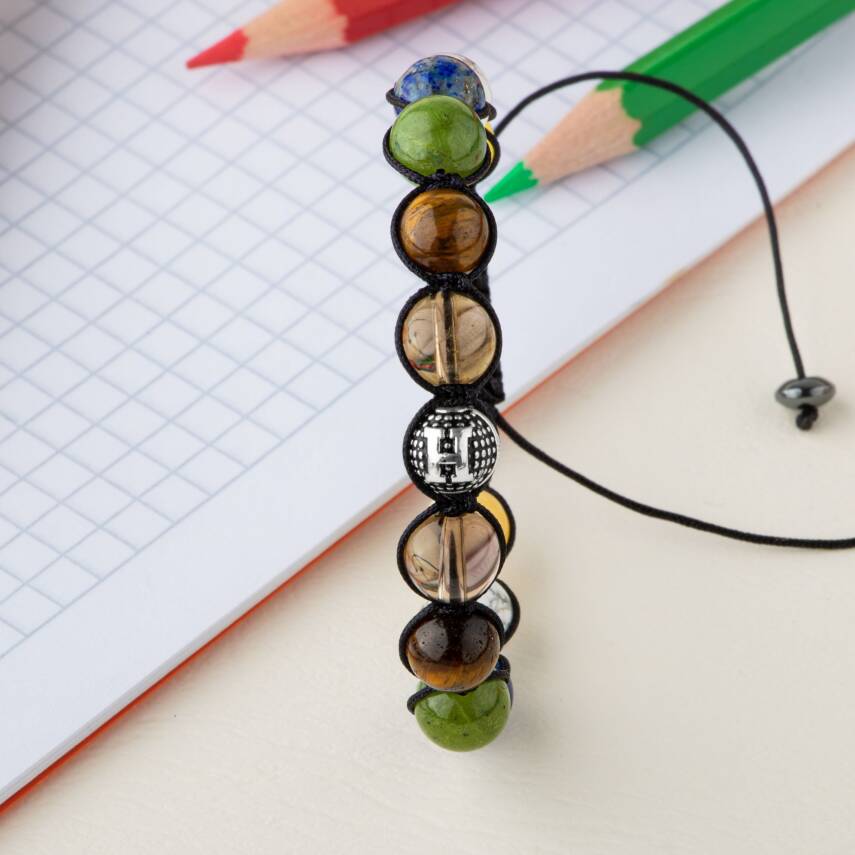 Erkek Öğrenci Doğal Taş Harfli Bileklik - 3