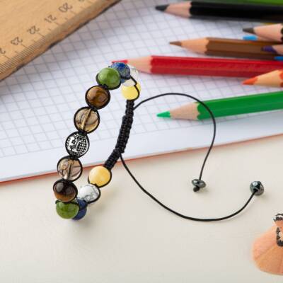 Erkek Öğrenci Doğal Taş Harfli Bileklik - 4