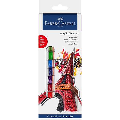 Faber Akrilik Boya 12 Renk 12 ml Tüp - Faber Castell