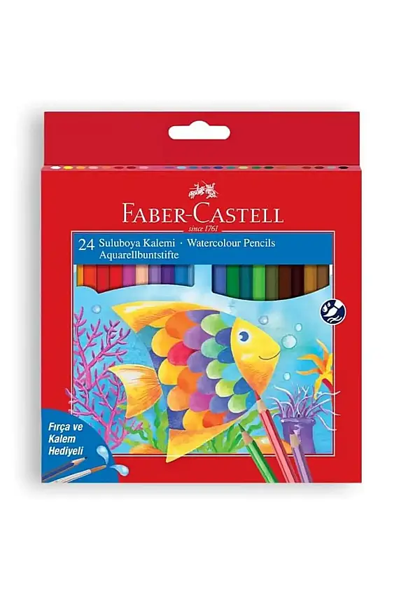Faber Boya Kalemi Aquarell 24 Renk Karton Kutu - 1
