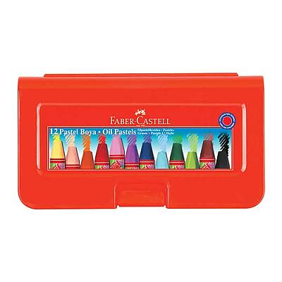 Faber Castell Altıgen Pastel Boya 12 Renk Plastik Kutu - Faber Castell (1)