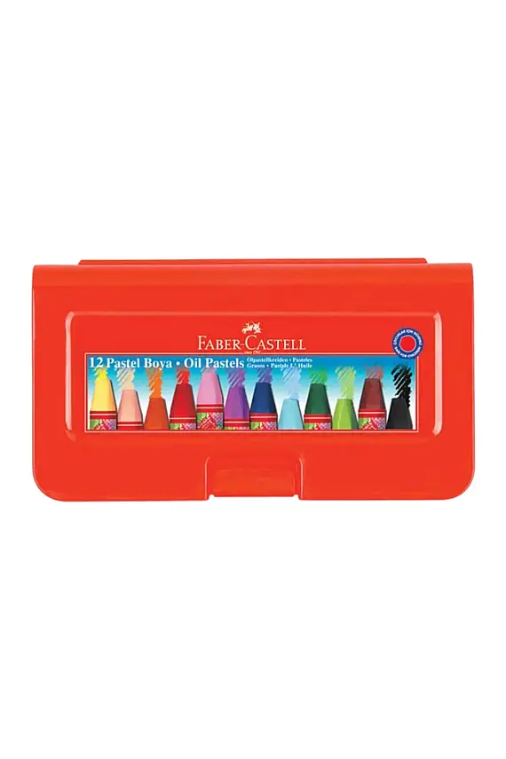 Faber Castell Altıgen Pastel Boya 12 Renk Plastik Kutu - 3