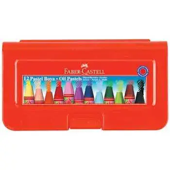 Faber Castell Altıgen Pastel Boya 12 Renk Plastik Kutu - 1