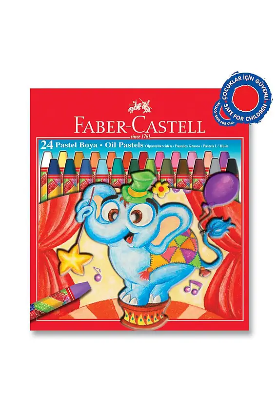 Faber Castell Altıgen Pastel Boya 24 Renk Karton Kutu - 1