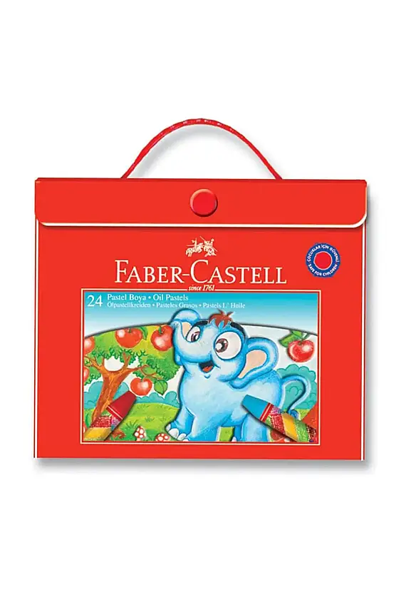 Faber Castell Altıgen Pastel Boya 24 Renk Plastik Çantalı - 1
