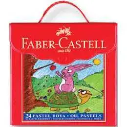 Faber Castell Altıgen Pastel Boya 24 Renk Plastik Çantalı - 1