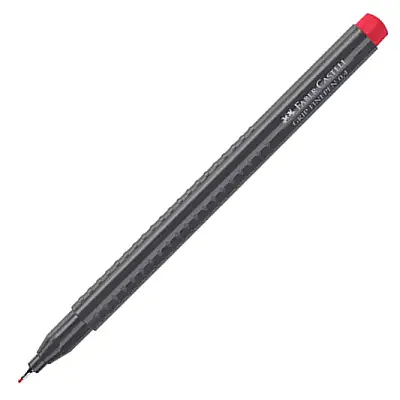Faber Castell Grip Finepen 0.4 Keçeli Kalem Koyu Kırmızı - 3