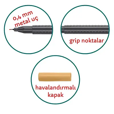 Faber Castell Grip Finepen 0.4 Yeşil - 6