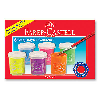 Faber Castell Guaj Boya Floresan 6 Lı - Faber Castell