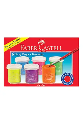 Faber Castell Guaj Boya Floresan 6 Lı - 3