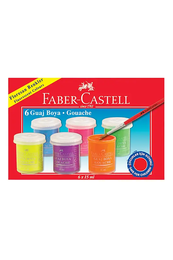 Faber Castell Guaj Boya Floresan 6 Lı - 3