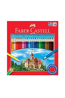 Faber Castell Karton Kutu Kuru Boya Kalemi 24 Renk Tam Boy - 3