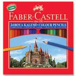 Faber Castell Karton Kutu Kuru Boya Kalemi 24 Renk Tam Boy - 1