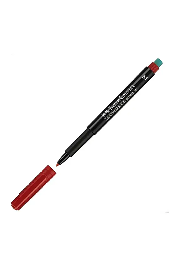 Faber Castell Kırmızı Asetat Kalemi Permanent M Uç - 1