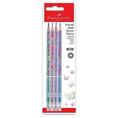Faber Castell Kurşun Kalem Kelebek Silgili 2B - 1