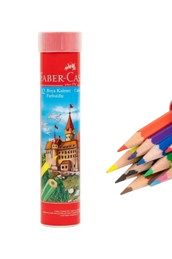 Faber Castell Metal Tüp Kuru Boya Kalemi 12 Renk Tam Boy - 3