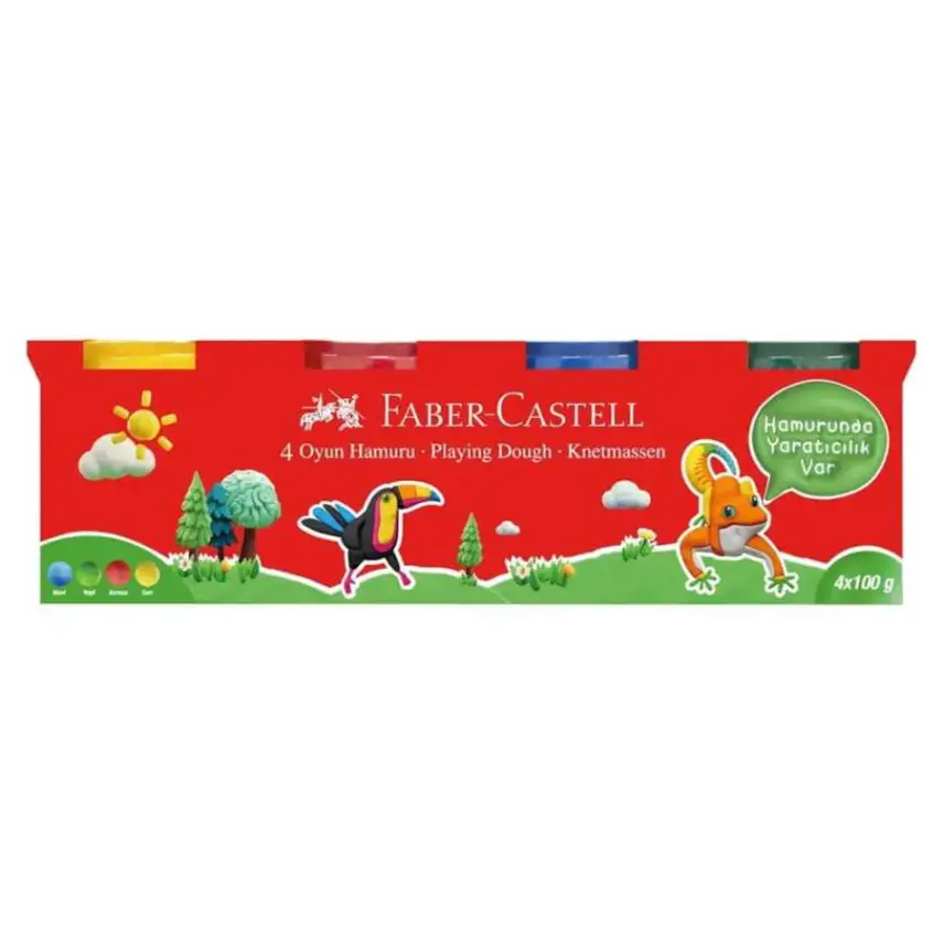 Faber Castell Oyun Hamuru Klasik Renkler 4 x 100Gr - 1