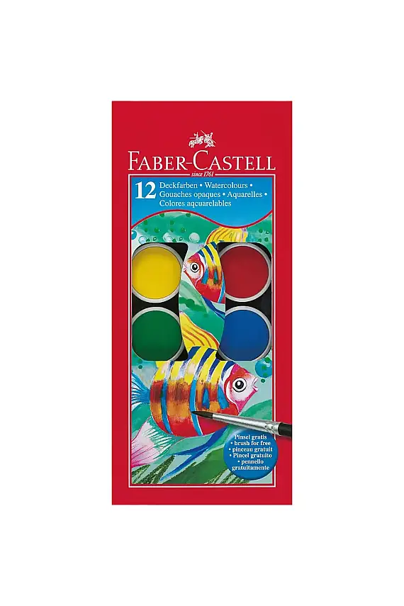Faber Castell Sulu Boya 12 Renk Küçük Boy - 1