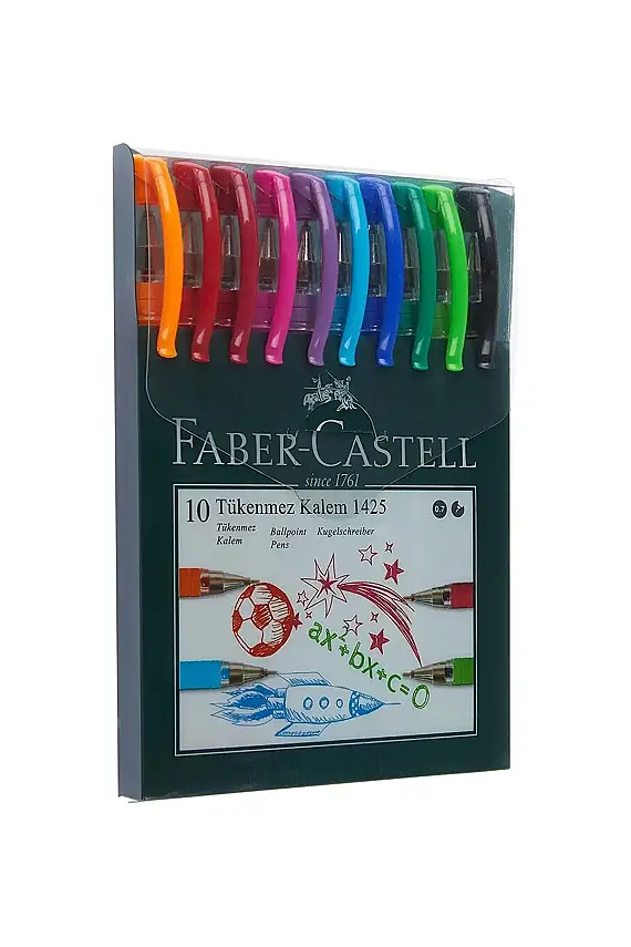 Faber Castell Tükenmez Kalem 10 Lü Set 0.7mm İğne Uç 1425 - 1