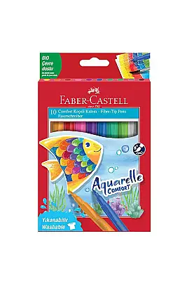 Faber Comfort Aquarelle Keçeli kalem 10 Lu - 1