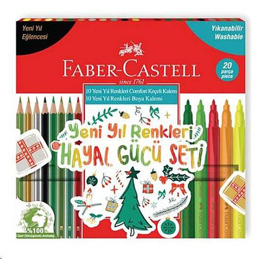 Faber Keçeli Kalem 10 + 10 Kuru Boya - 1