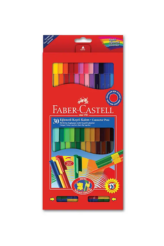 Faber Keçeli Kalem 30 Renk Eğlenceli - 1