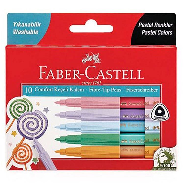 Faber Keçeli Kalem Comfort 10 Renk Pastel - 1