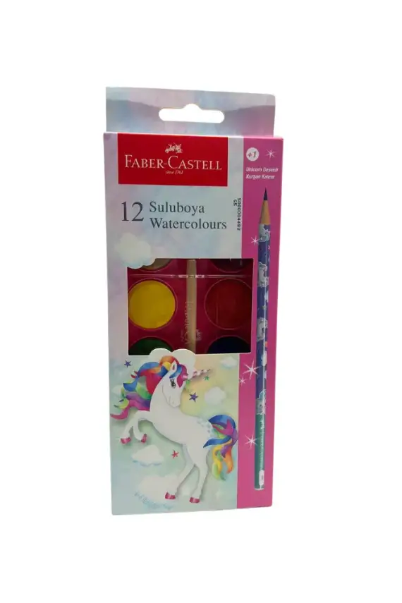 Faber Unicorn Büyük Boy Suluboya 12Li +1 Kk - 1