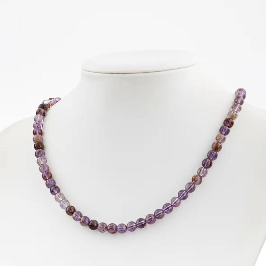 Fantom Kuvars 6 mm Dizi Doğal Taş Kolye - 1