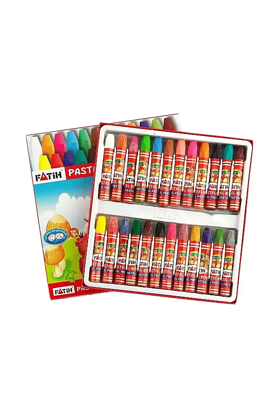 Fatih Altıgen Pastel Boya 24 Renk Karton Kutu - 1