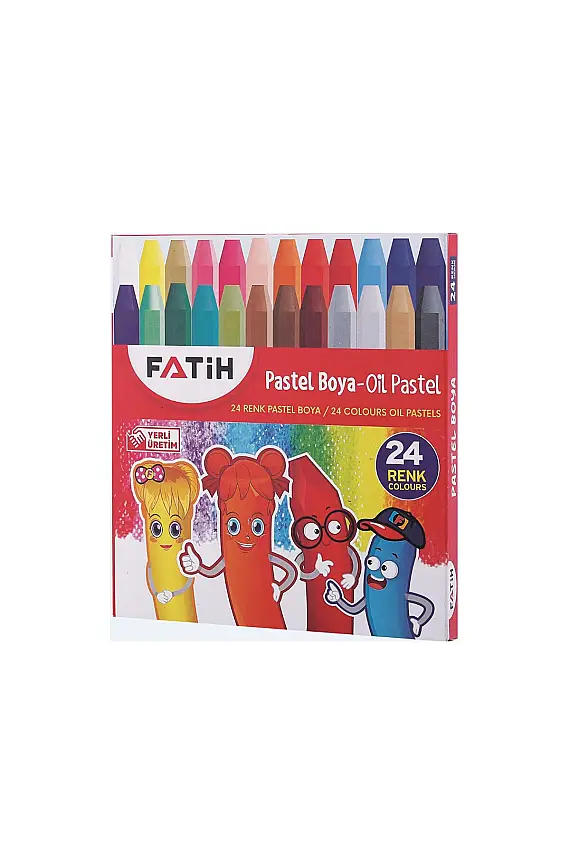 Fatih Altıgen Pastel Boya 24 Renk Karton Kutu - 2
