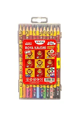Fatih Aslan Kral Plastik Kutu Kuru Boya Kalemi 12 Renk Tam Boy - Fatih (1)