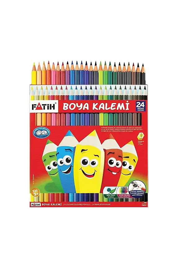 Fatih Karton Kuru Boya Kalemi 24 Renk Tam Boy - 1