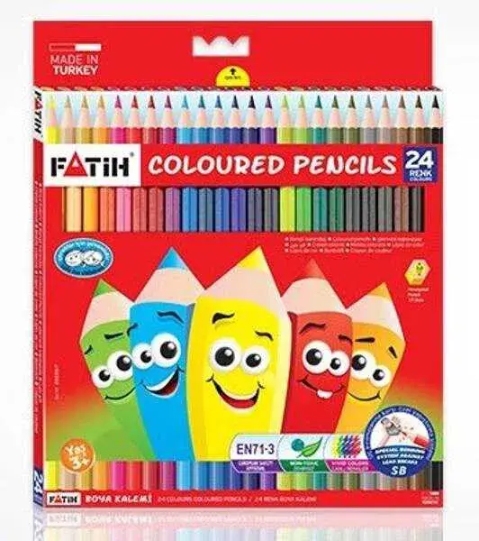 Fatih Karton Kuru Boya Kalemi 24 Renk Tam Boy - 1