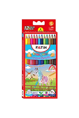 Fatih Karton Kutu Jumbo Kuru Boya Kalemi 12 Renk Tam Boy - 1