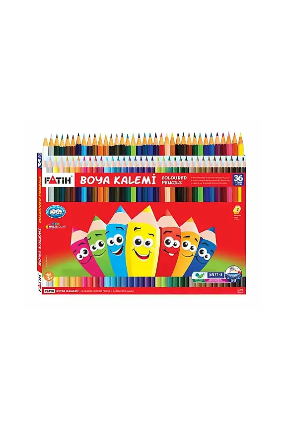 Fatih Karton Kutu Kuru Boya Kalemi 36 Renk Tam Boy - 1