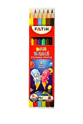 Fatih Karton Kutu Kuru Boya Kalemi 6 Renk Tam Boy - Fatih (1)