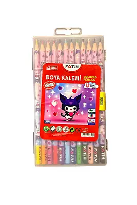 Fatih Kuromi Plastik Kutu Kuru Boya Kalemi 12 Renk Tam Boy - Fatih (1)