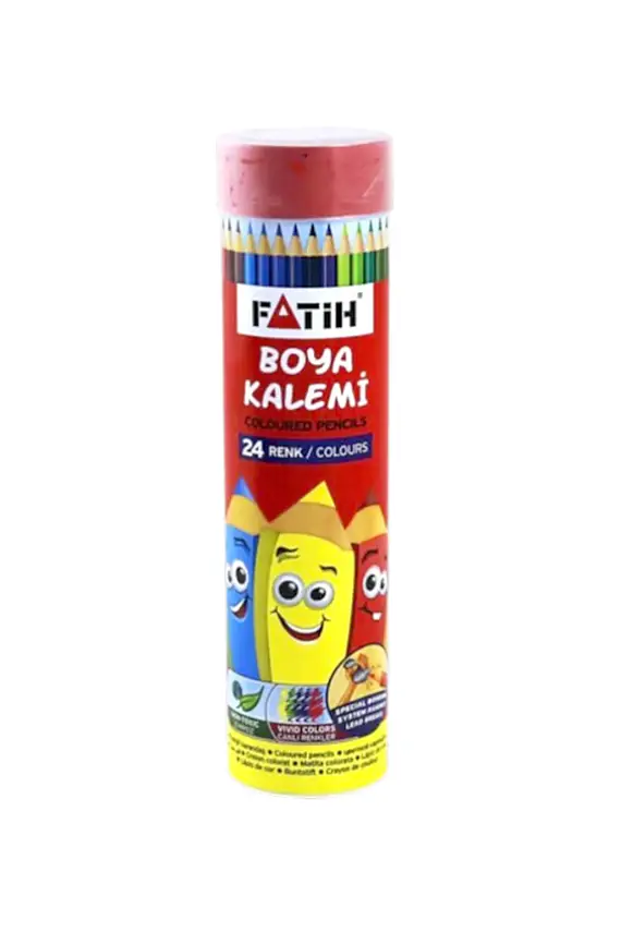 Fatih Metal Tüp Kuru Boya Kalemi 24 Renk Tam Boy - 1