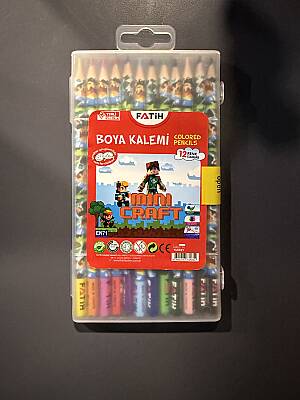 Fatih Mini Craft Plastik Kutu Kuru Boya Kalemi 12 Renk Tam Boy - Fatih