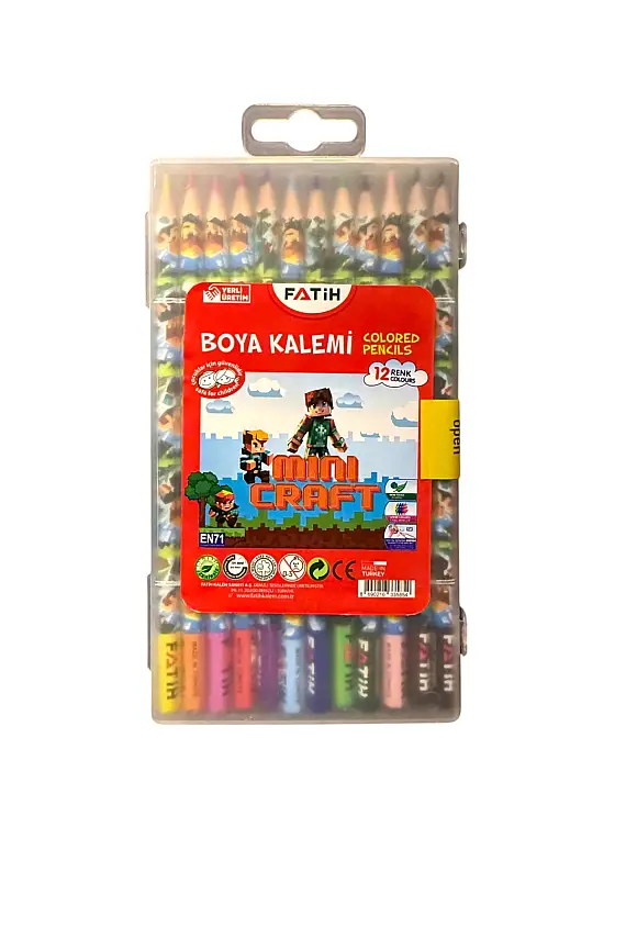 Fatih Mini Craft Plastik Kutu Kuru Boya Kalemi 12 Renk Tam Boy - 2