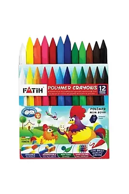Fatih Üçgen Mum Boya 12 Renk - Fatih (1)