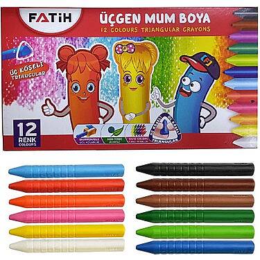 Fatih Üçgen Mum Boya 12 Renk Tam Boy - 2