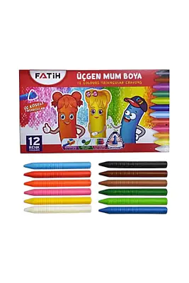 Fatih Üçgen Mum Boya 12 Renk Tam Boy - 3