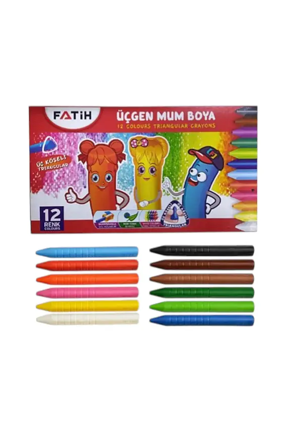Fatih Üçgen Mum Boya 12 Renk Tam Boy - 3